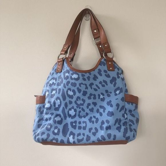 B.O.C. Blue Cheetah Print hobo Purse - Picture 2 of 14